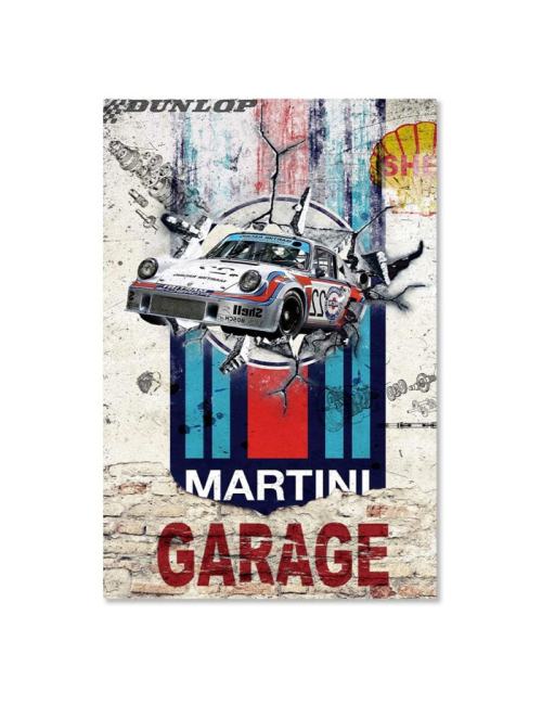 Tableau en verre Porsche Martini Garage – 80x120 cm