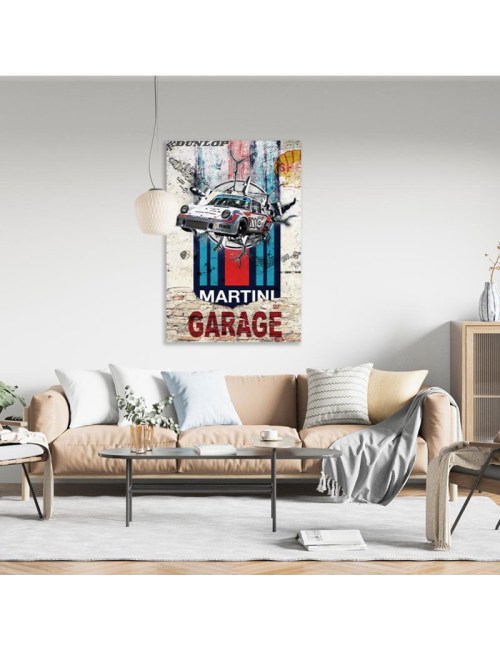 Tableau en verre Porsche Martini Garage – 80x120 cm