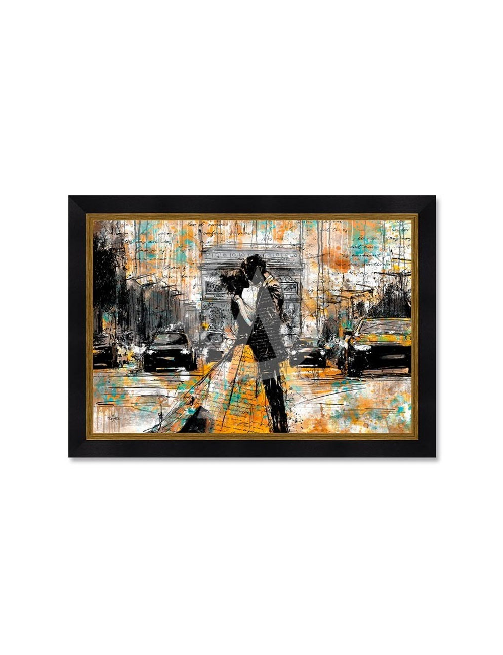 Grand tableau Romaric 80x120 Les amoureux des Champs Élysées