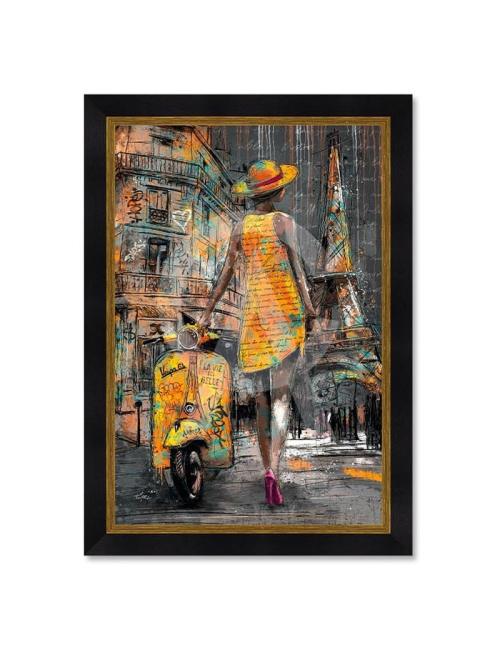 Tableau La femme et le Vespa à Paris – Romaric