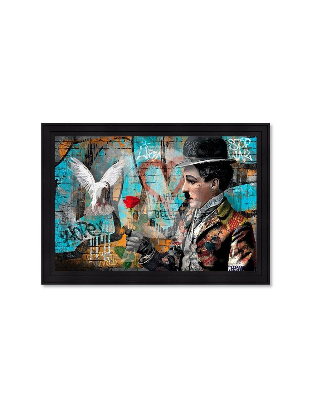 Tableau Charlie Chaplin et la Colombe – Romaric