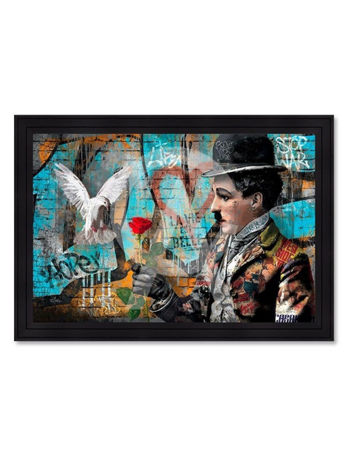 Tableau Charlie Chaplin et la Colombe – Romaric