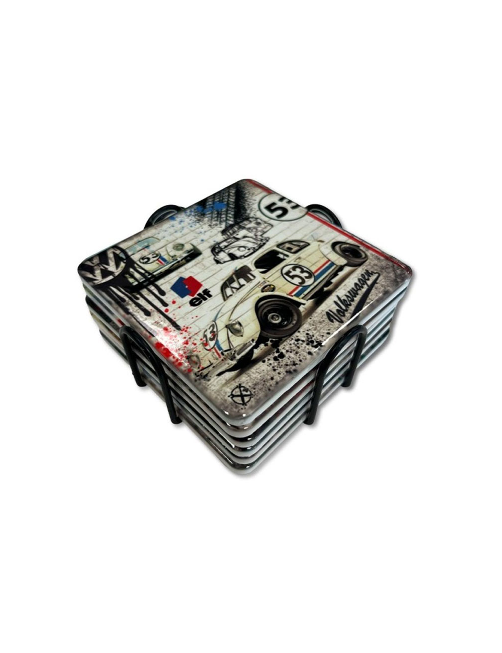 Sous-verres Véhicules Iconiques Rubix – Lot de 6 en céramique