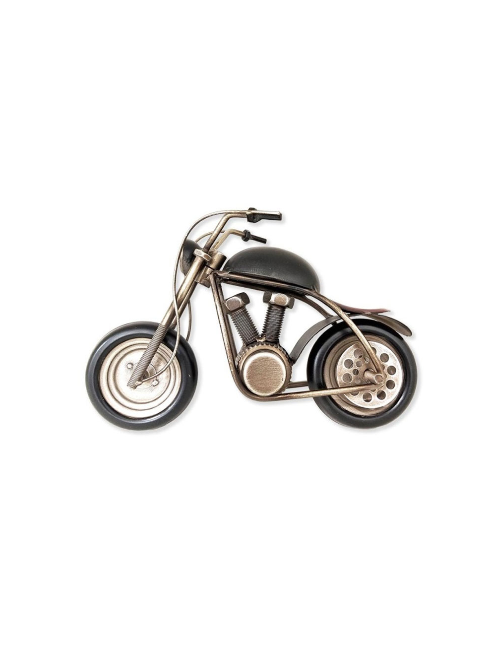 Sculpture moto métal noir – idée cadeau déco vintage