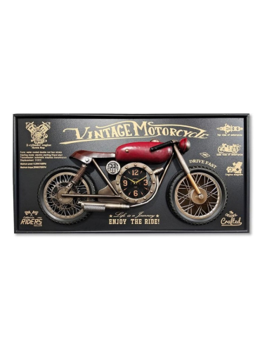 Sculpture murale moto vintage en métal design rétro