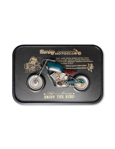 Sculpture murale moto métal vert – déco rétro industrielle