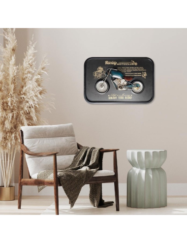 Sculpture murale moto métal vert – déco vintage industrielle