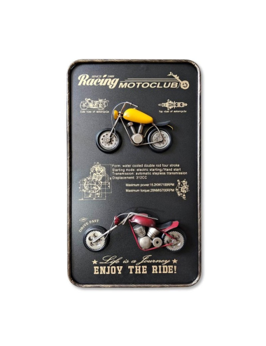 Sculpture murale Racing Motoclub – motos métal rétro