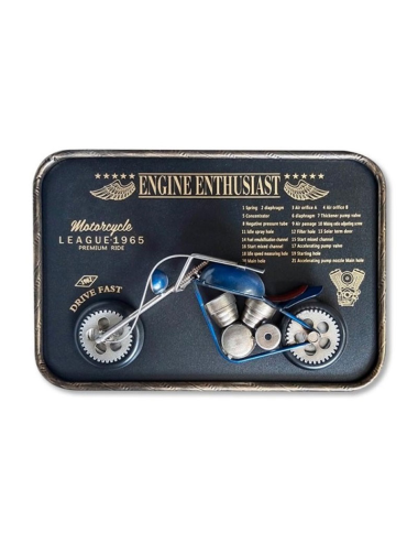 Sculpture murale Engine Enthusiast – moto métal rétro