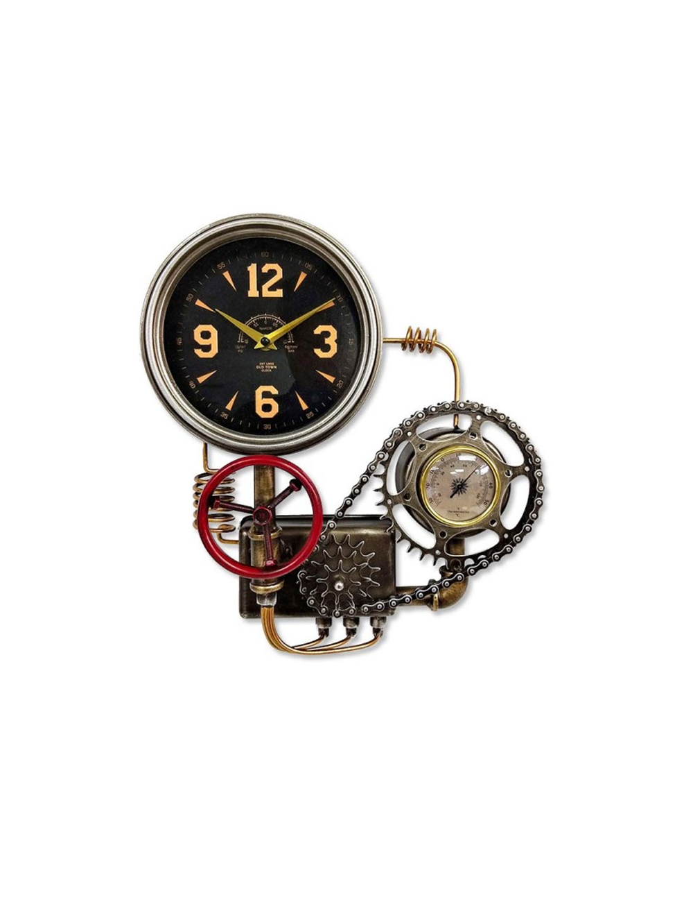 Horloge murale métal design industriel steampunk