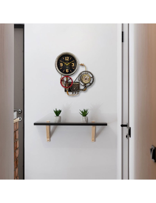 Horloge murale métal design industriel steampunk