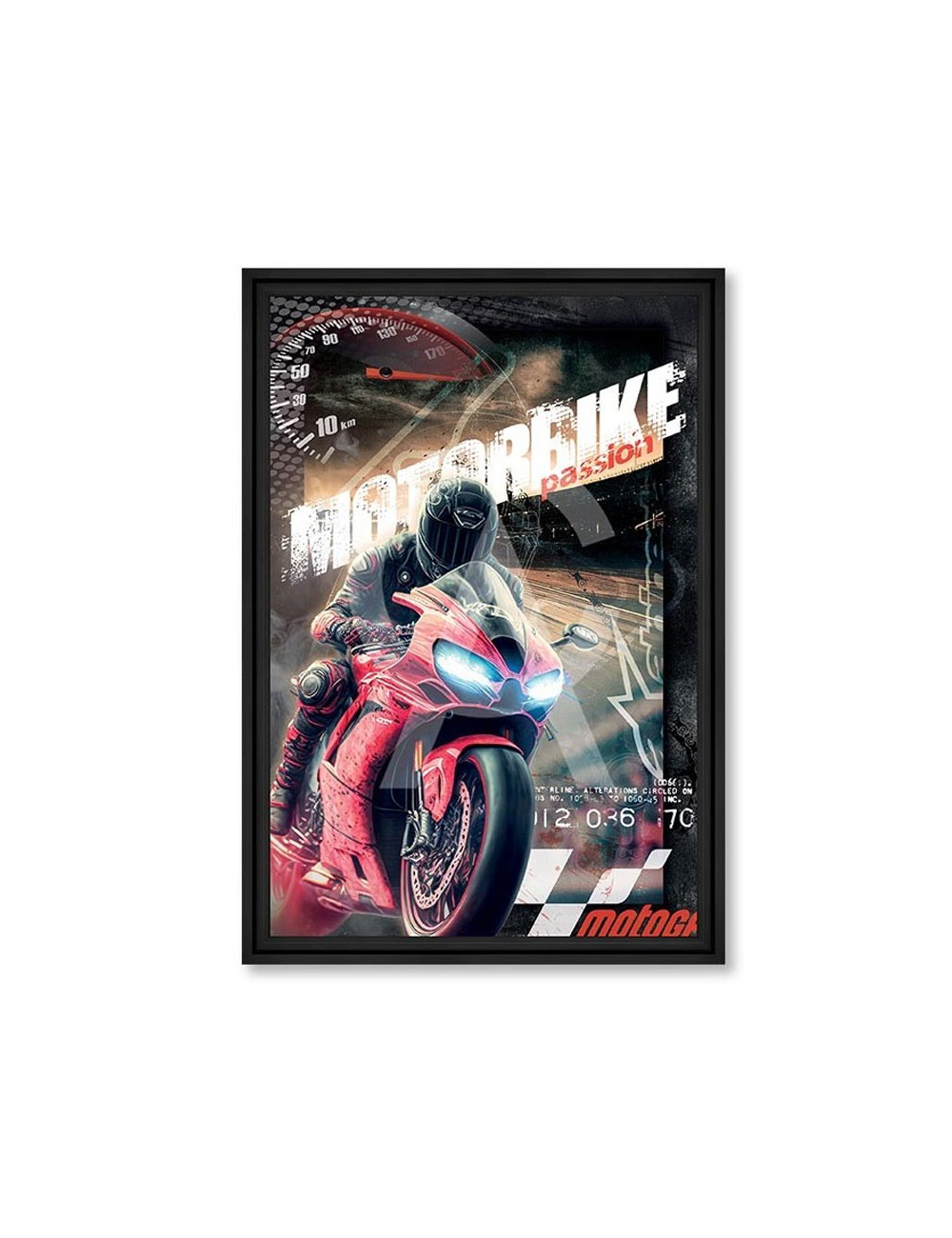 Tableau grand format moto Motor GP 80x120 – Rubix