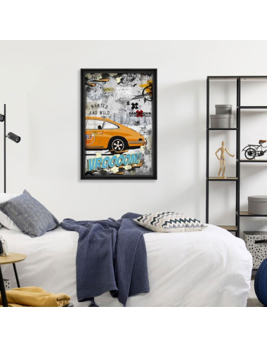 Tableau grand format Porsche 911 Orange 80x120 – Rubix