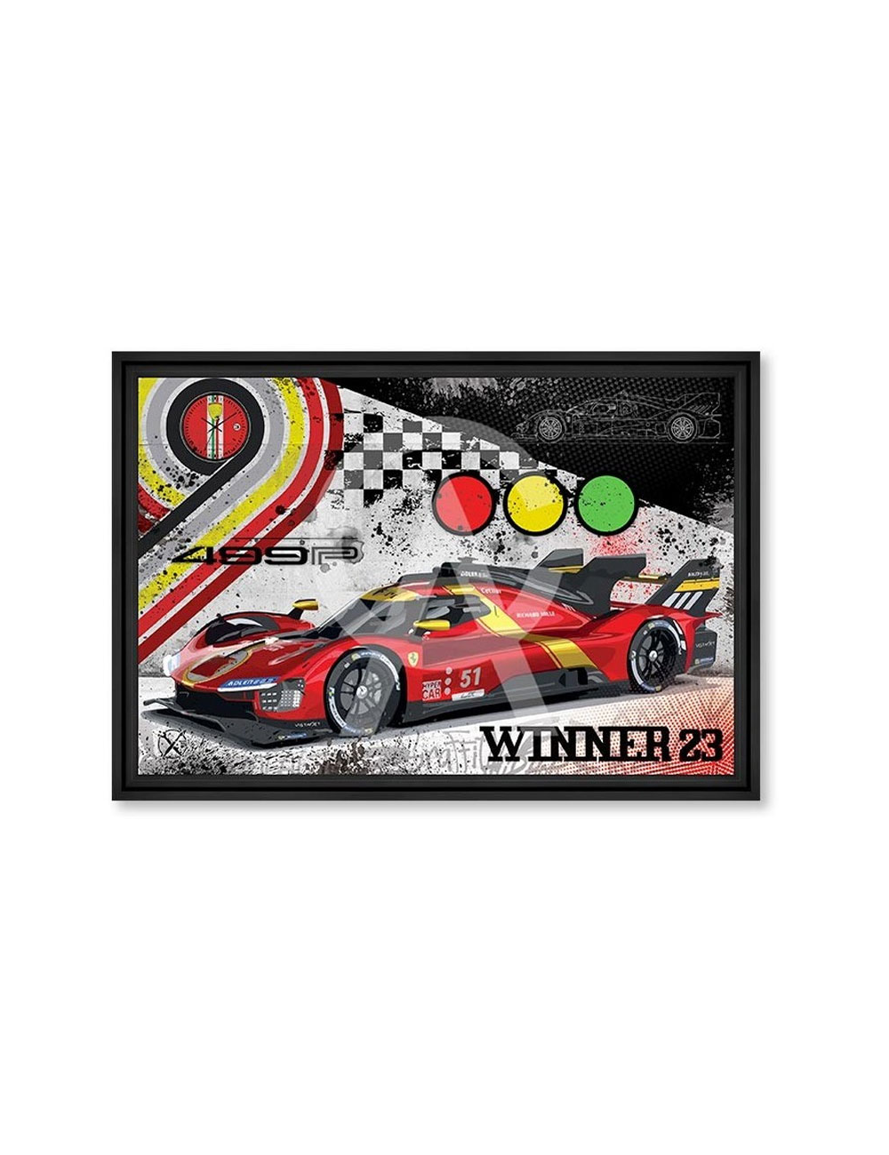 Tableau grand format voiture Winner 23 80x120 – Rubix