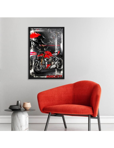 Tableau grand format Streetfighter Ducati 80x120 – Rubix racing