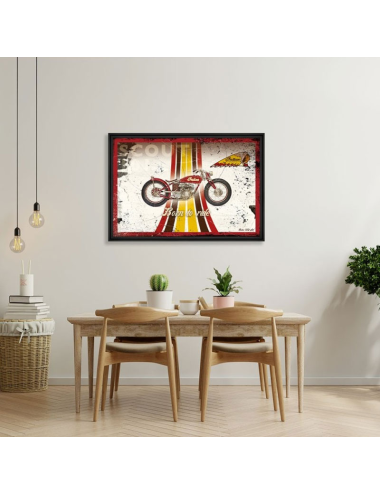 Tableau grand format moto Retro Indian 80x120 – Rubix vintage