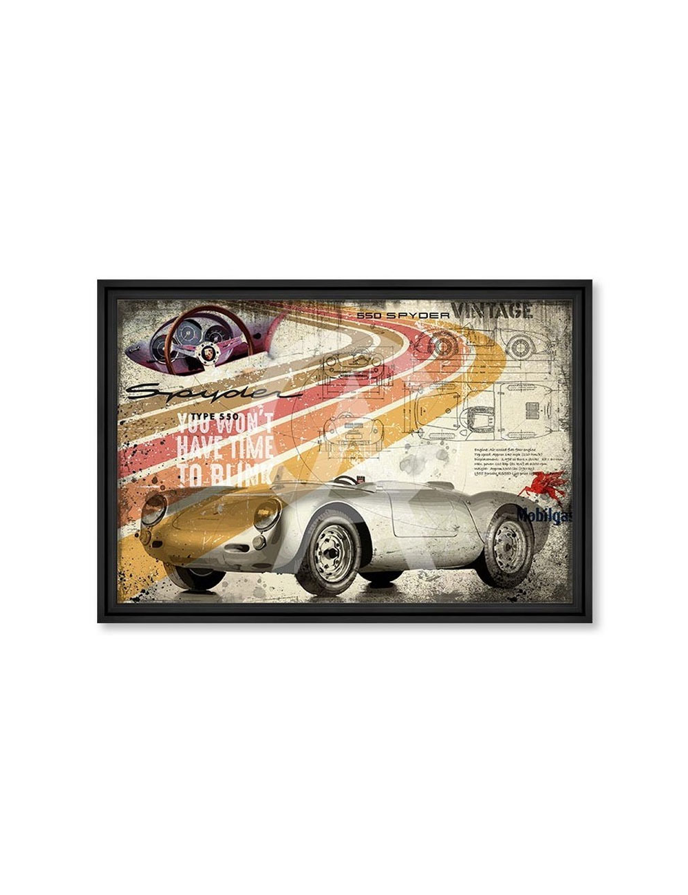 Tableau grand format voiture Retro 550 Spyder – Rubix