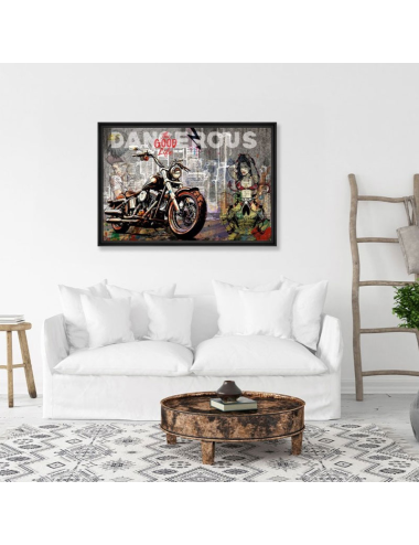 Tableau moto HD Dangerous – déco murale Harley Rubix