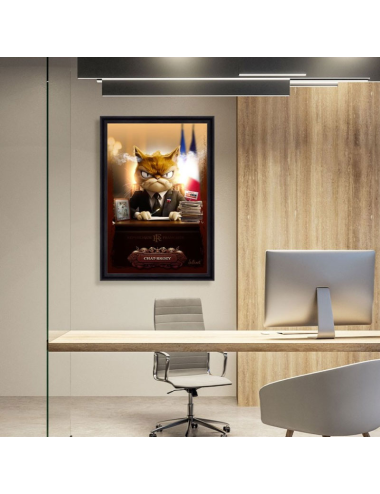 Tableau Chat-rkozy Sylvain Binet – Tableau pop art humour et satire