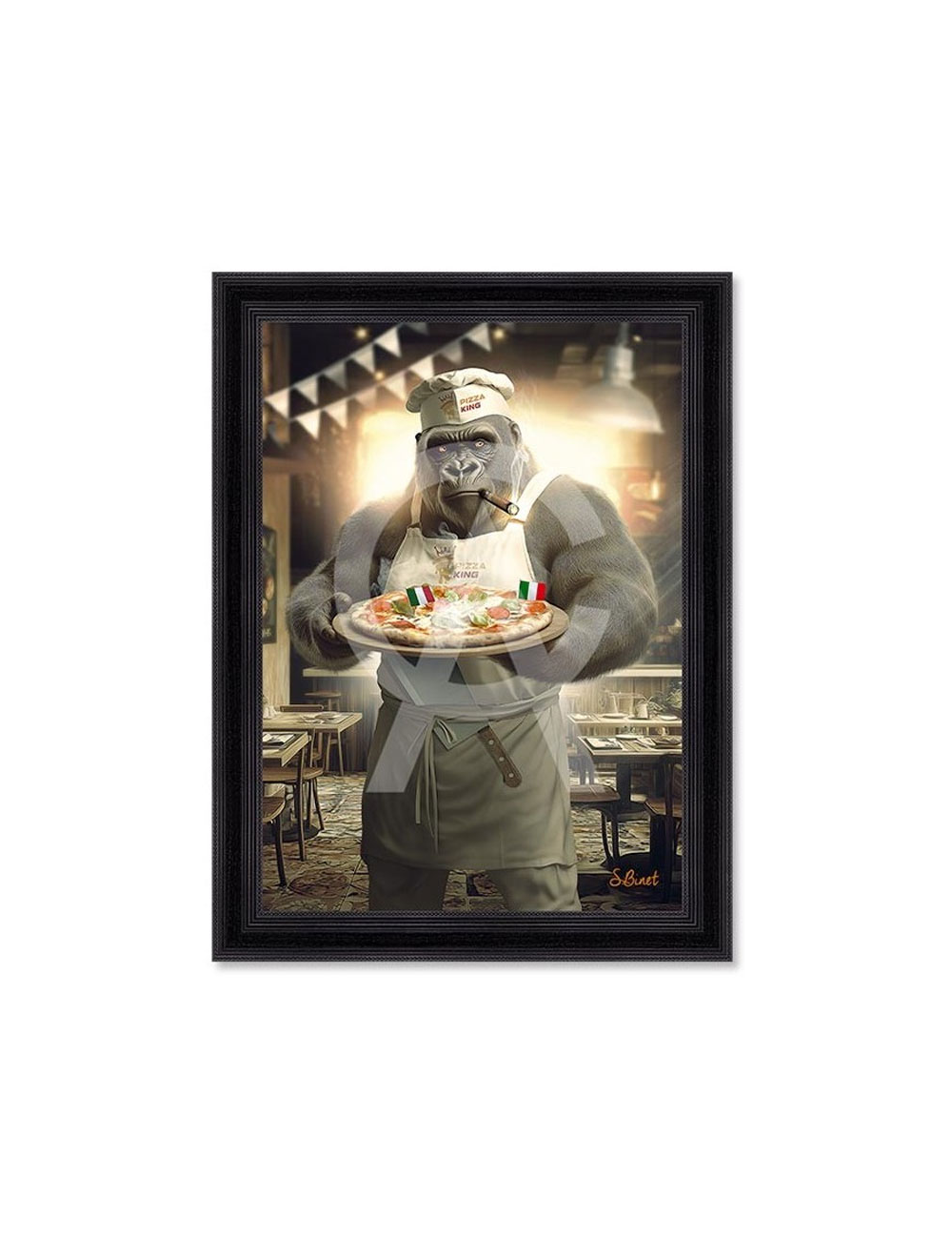 Tableau King Pizza Grand Format 80x120 – Sylvain Binet