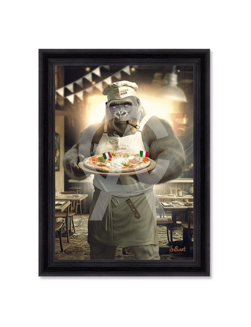 Tableau King Pizza Grand Format 80x120 – Sylvain Binet