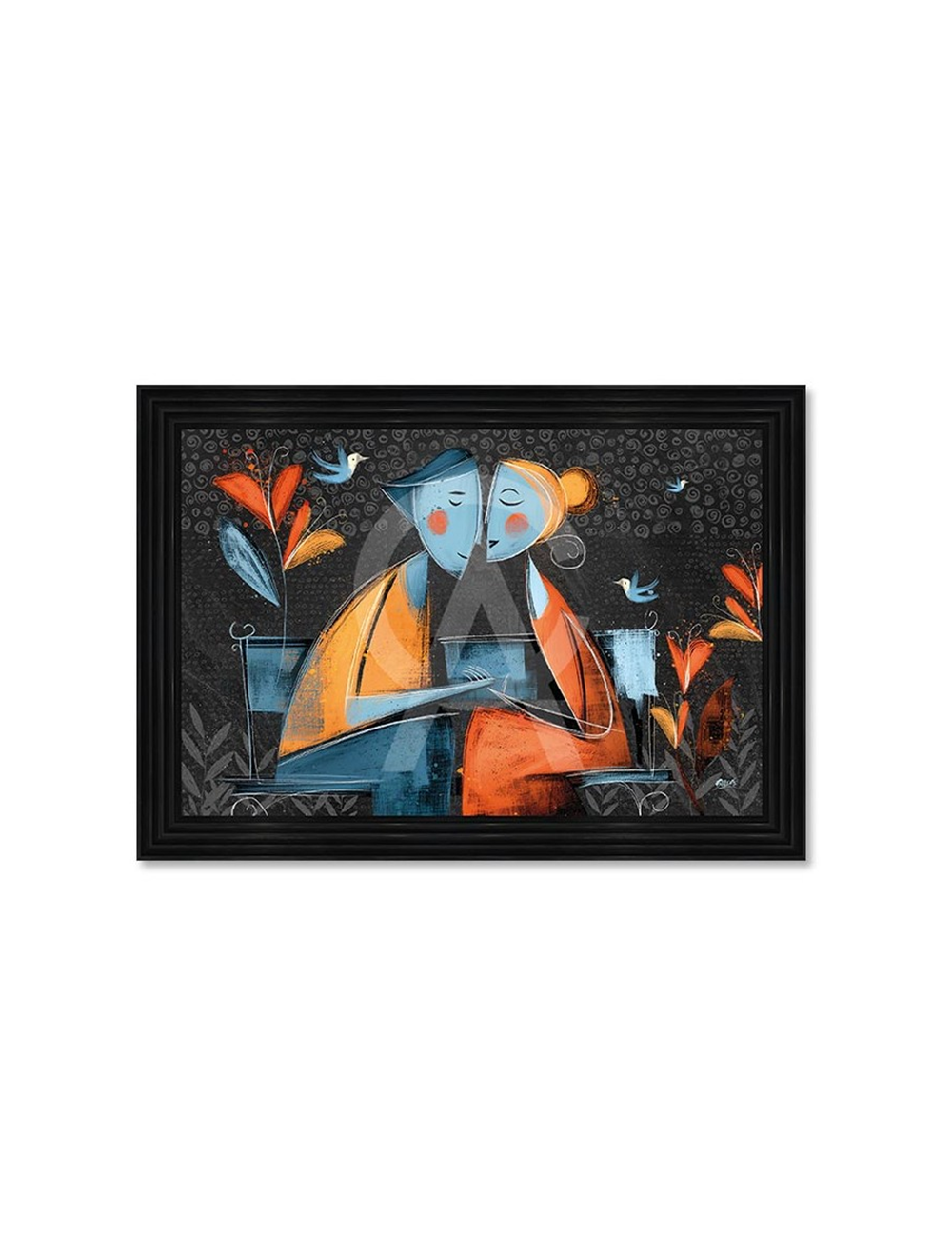 Tableau Les Amoureux sur le banc 80x120 cm – Seleste