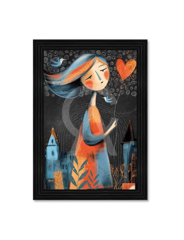 Tableau La petite fille et le cœur – Seleste