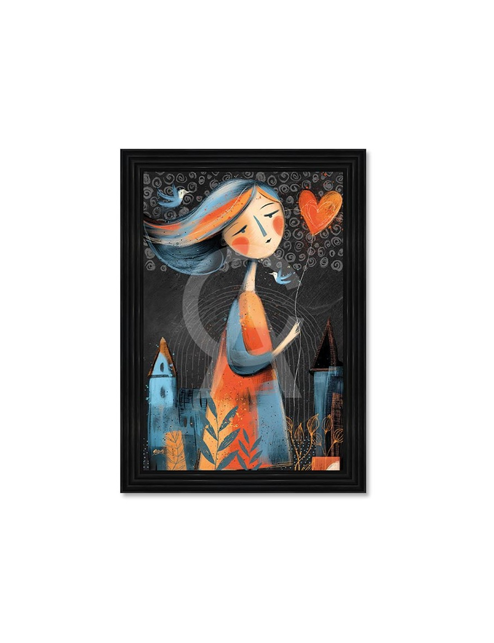 Tableau La petite fille et le cœur 80x120 cm – Seleste