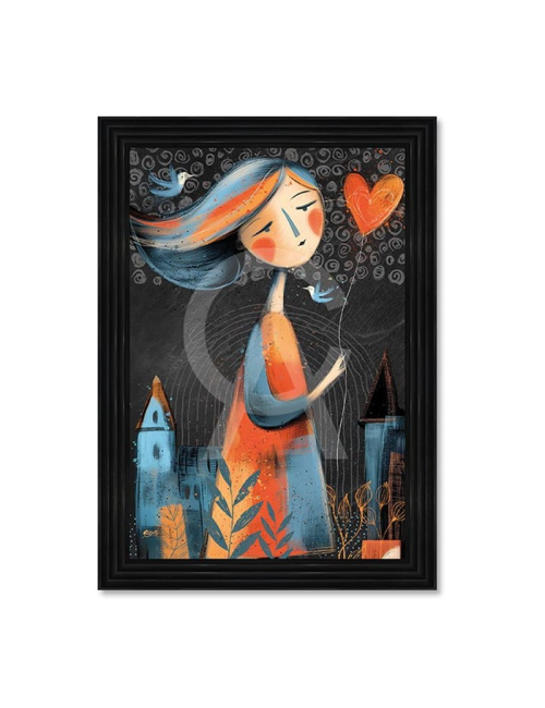 Tableau La petite fille et le cœur 80x120 cm – Seleste