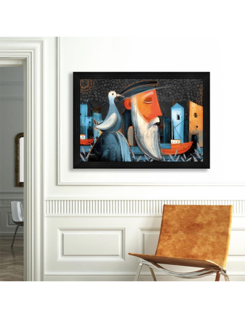 Tableau Le marin et sa mouette 80x120 cm – Seleste
