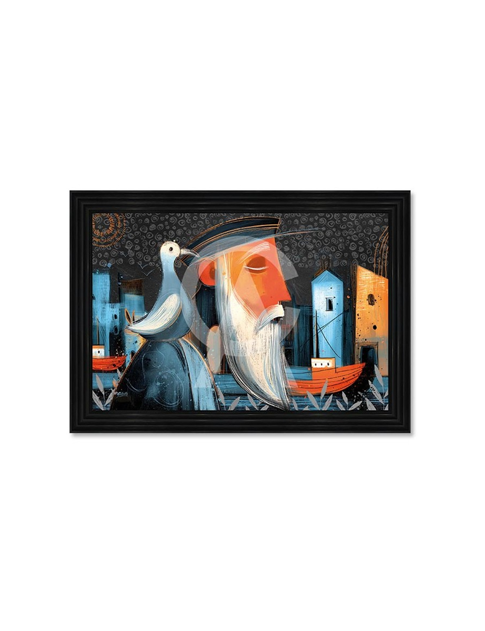 Tableau Le marin et sa mouette 80x120 cm – Seleste