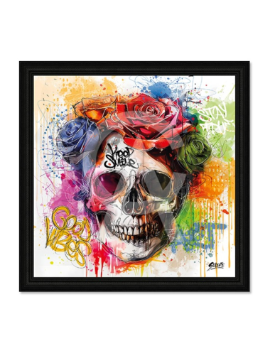 Tableau Tête de mort florale – Seleste