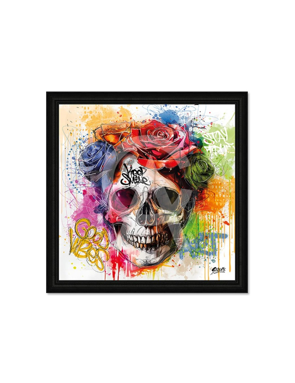 Tableau Tête de mort florale – Seleste