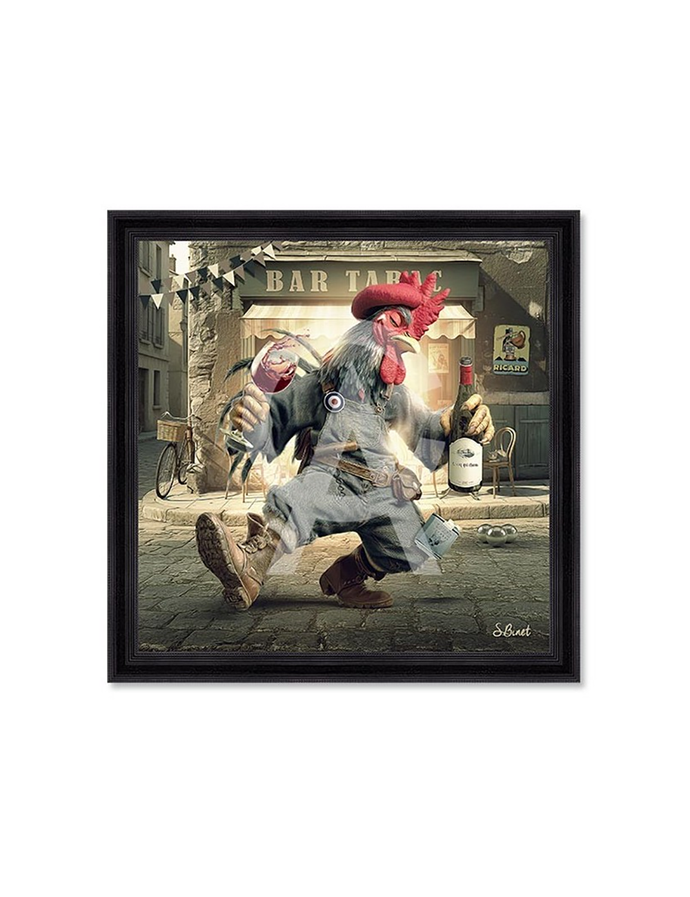 Tableau Coq Ivre – Sylvain Binet – Très grand format
