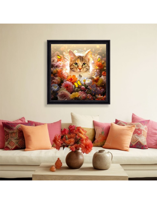 Tableau Chat Fleurs – Sylvain Binet