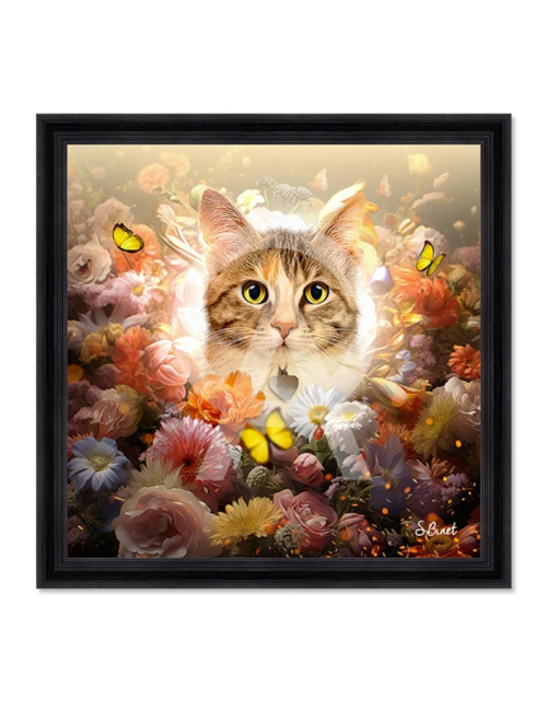 Tableau Chat Fleurs – Sylvain Binet