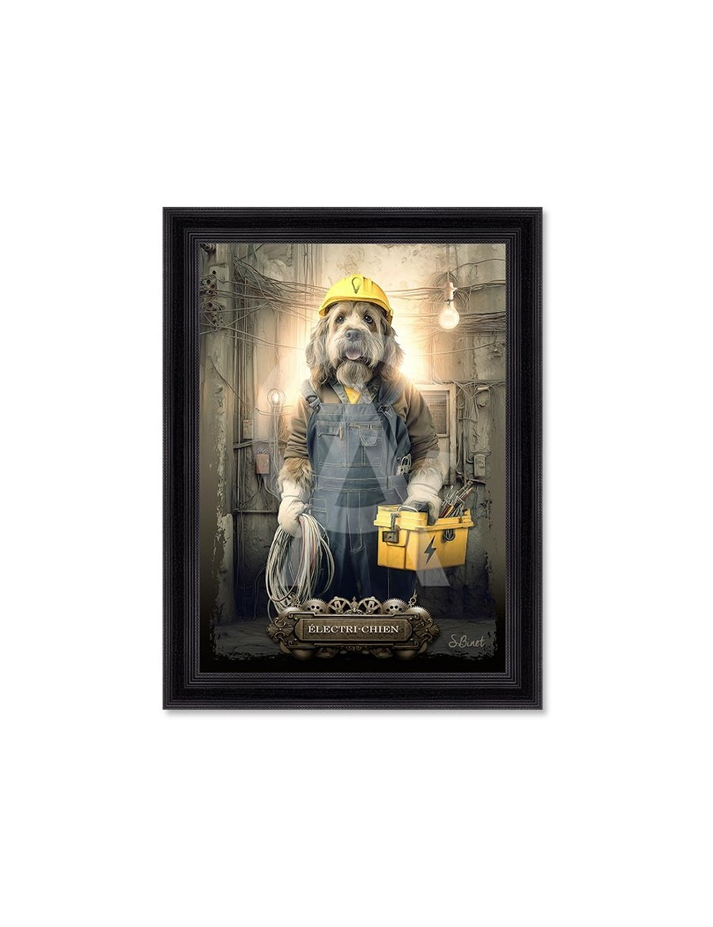 Tableau Electri-Chien – Sylvain Binet – 80×120 cm