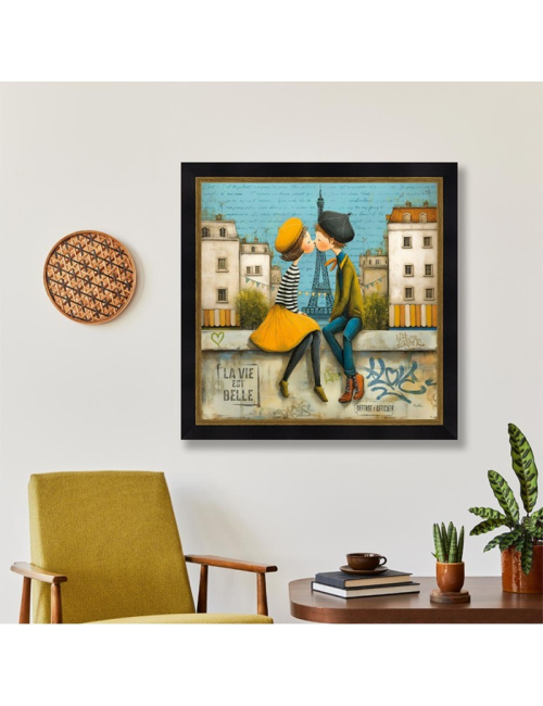 Tableau Le bisou sur le petit muret – Romaric