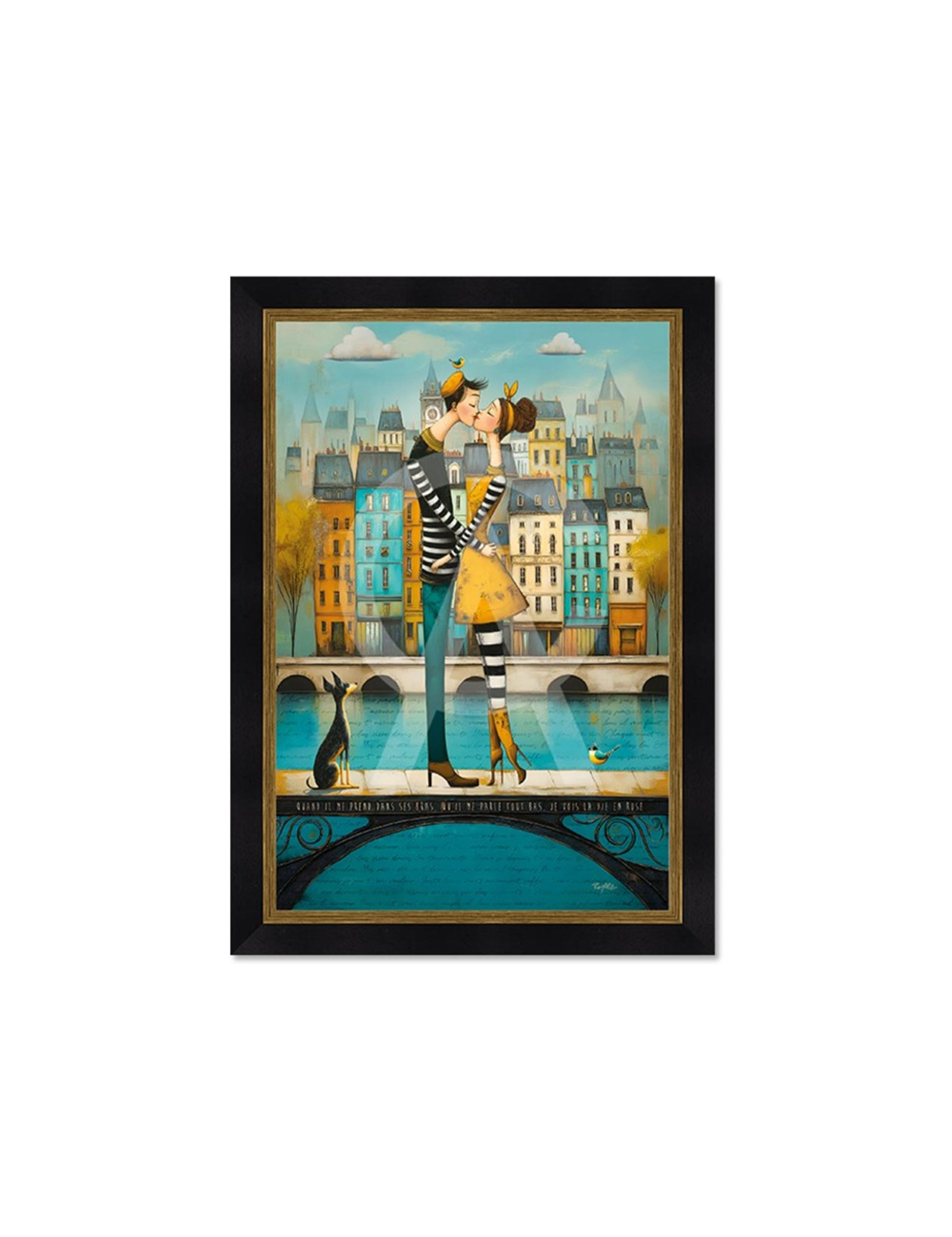 Tableau 80x120 Le bisou sur la passerelle – Romaric