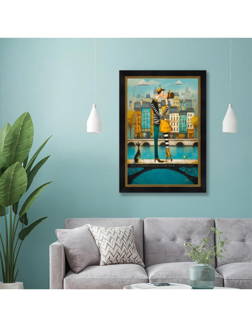 Tableau 80x120 Le bisou sur la passerelle – Romaric