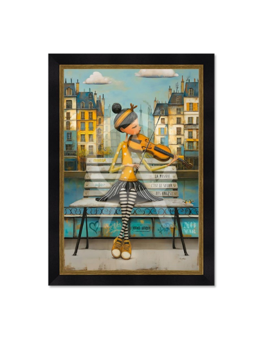 Tableau La violoniste sur le banc – Romaric