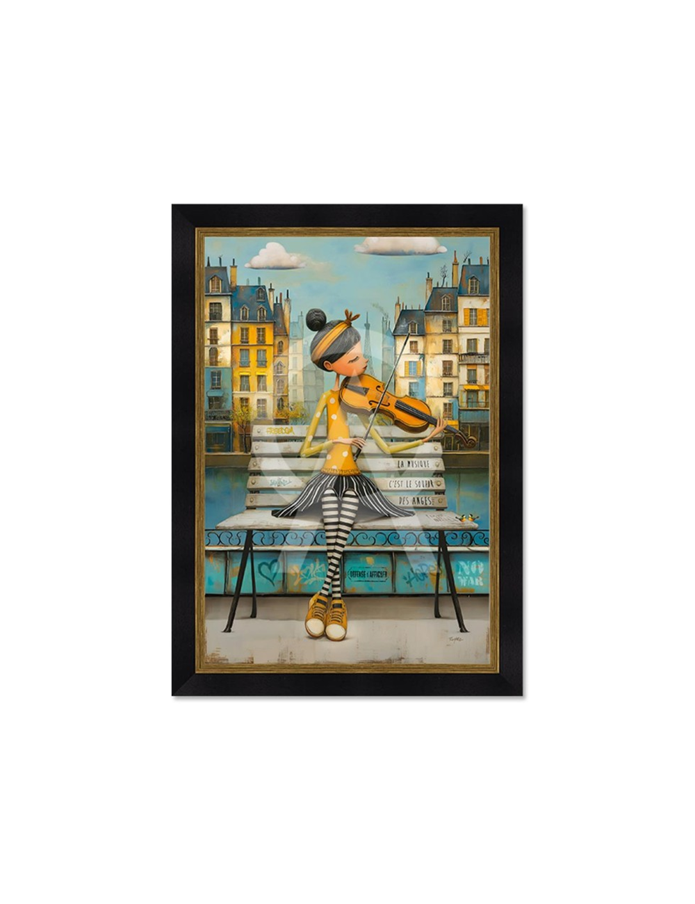 Tableau La violoniste sur le banc – Romaric