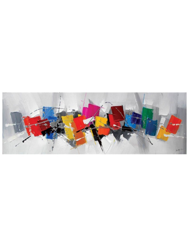Tableau panoramique abstrait – Toile colorée 50x150 cm