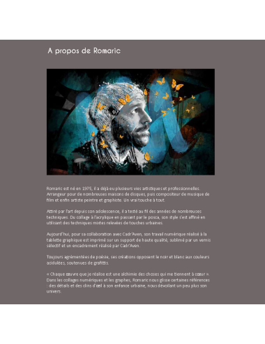 Tableau 80x120 street art Romaric Le pêcheur et la terre