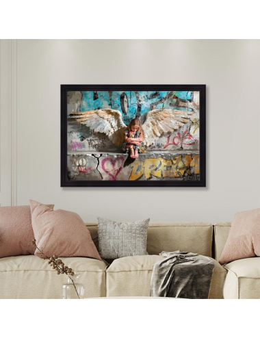 Tableau 80x120 street art Romaric La petite fée
