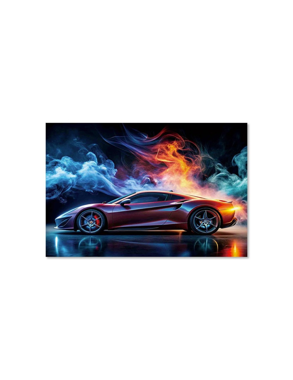 Tableau voiture sportive sur verre – design moderne