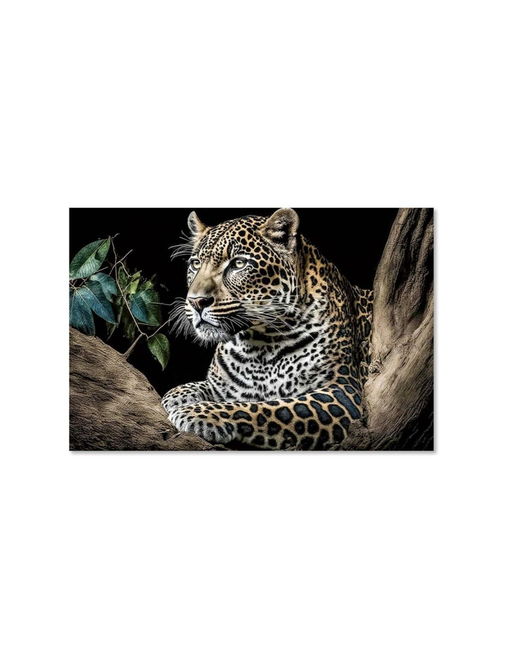 Tableau léopard sur verre