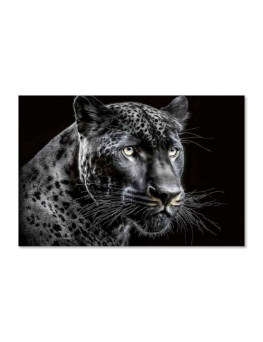 Tableau panthère noire sur verre – décoration murale