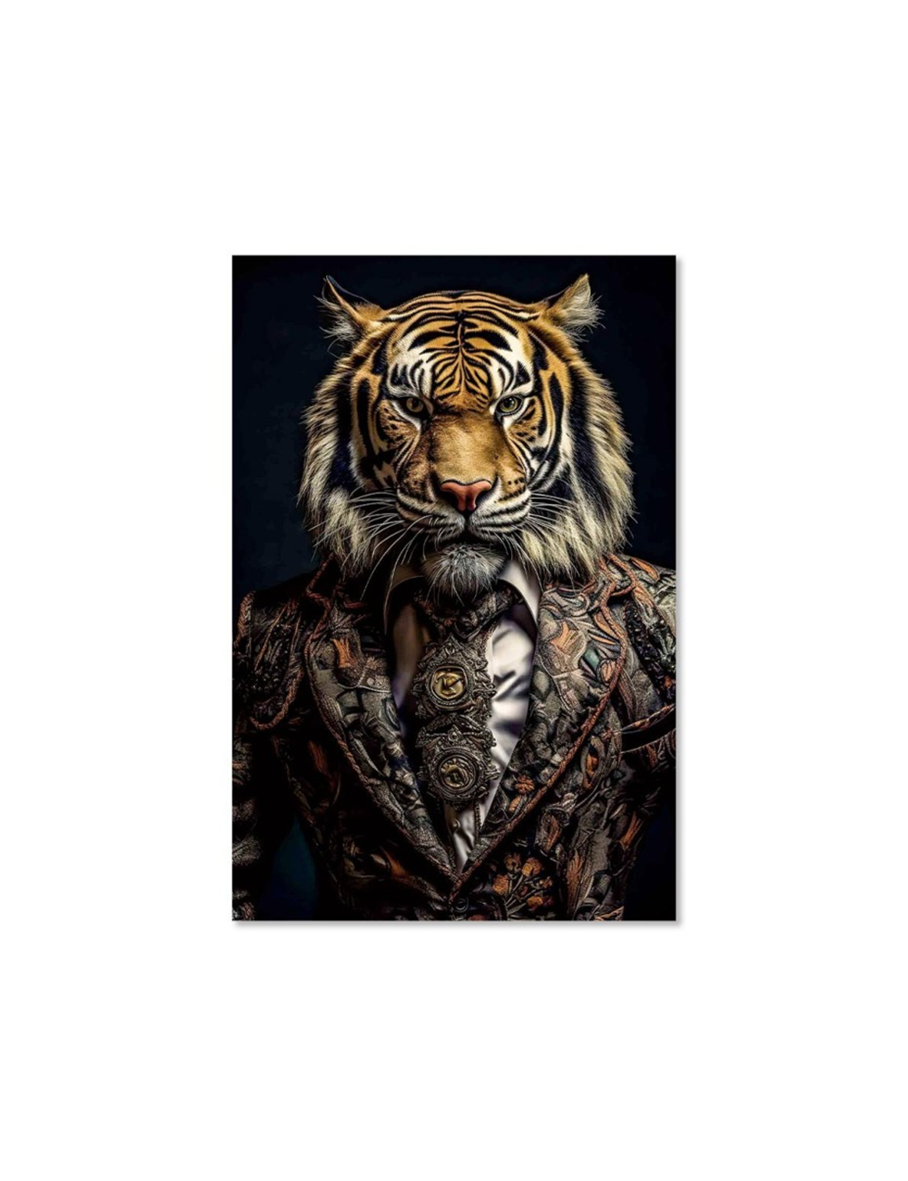 Tableau tigre en costume sur verre