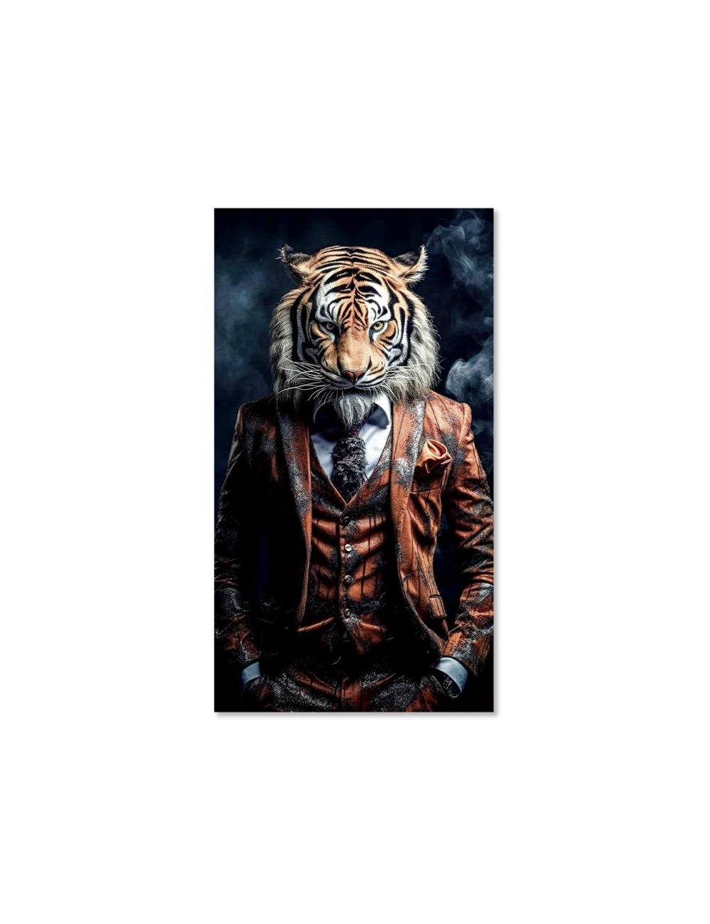 Tableau tigre en costume sur verre